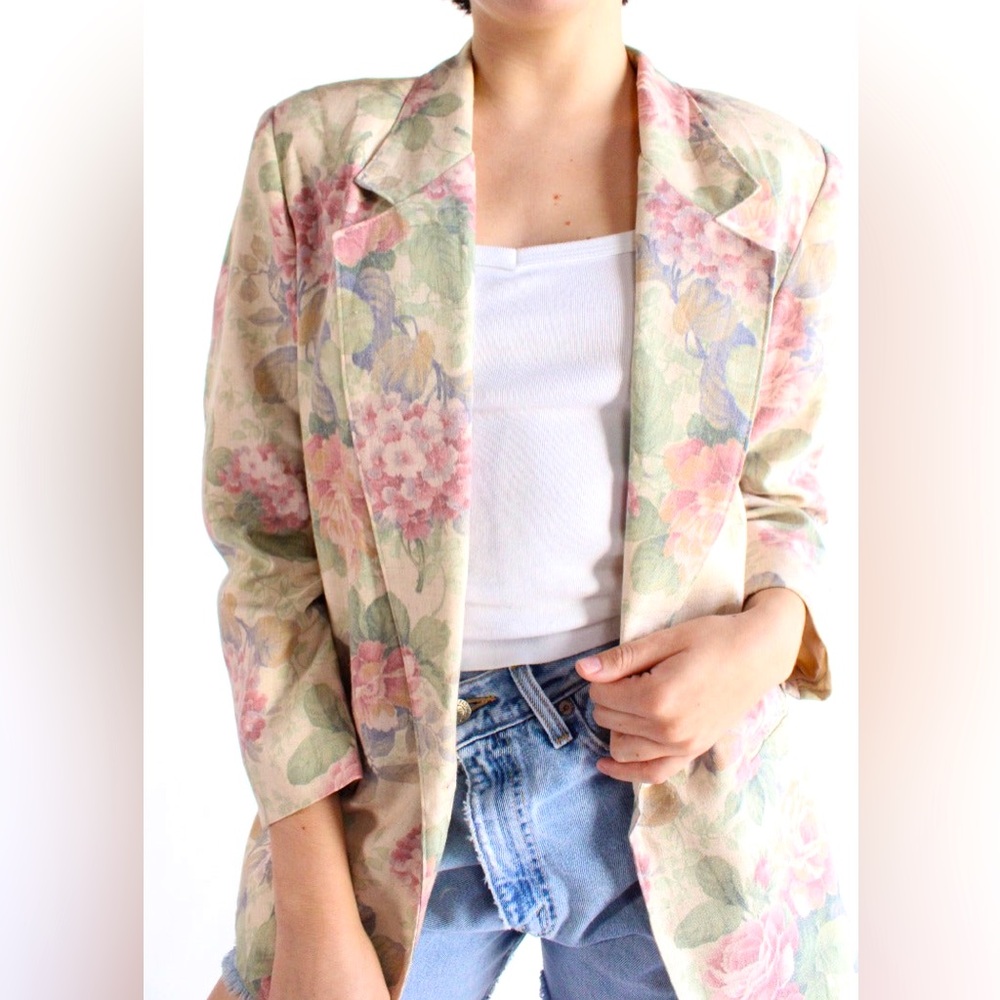Alfred Dunner 🔥 80’s Vintage Oversized Floral Blazer Excellent Condition Size 8